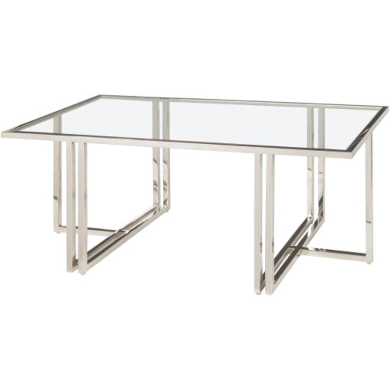 Sophisticated Canberra 17H x 44W x 21D Glass Coffee Table