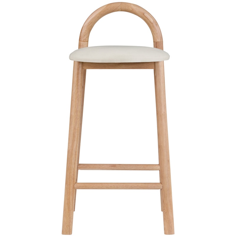 Bartolomea 27″ Counter Bar Stool Latitude Run Frame Color: Natural, Seat Color: Soft Cream Faux Leather