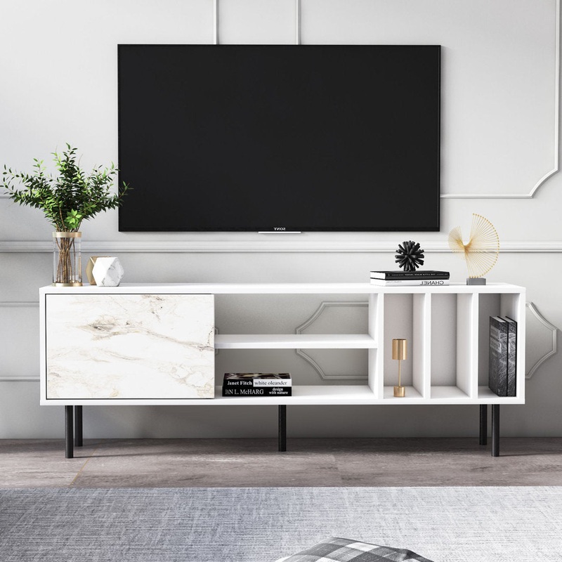 Broxton TV Stand for TVs up to 75″ Mercury Row Color: White