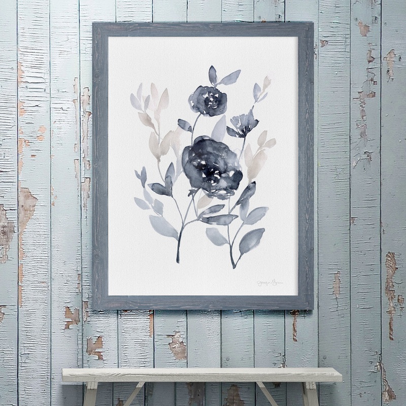 ‘Peonies In Gray II’ – Picture Frame Print on Glass Winston Porter Size: 28″ H x 38″ W x 1.25″ D Format: Framed Gray Canvas