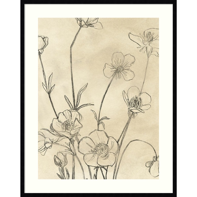 Vintage Wildflowers I by June Erica Vess – Picture Frame Painting Joss & Main Frame Color: Black Size: 41″ H x 33″ W