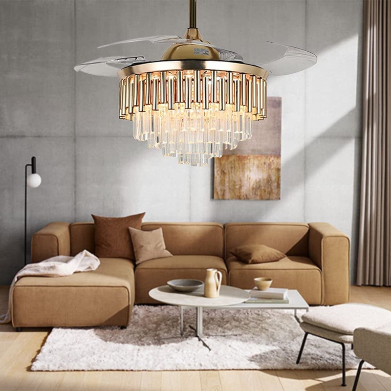 42″ Courtny 4 – Blade Windbell Decorated Blade Ceiling Fan With Remote Control And Light Kit Included Everly Quinn Finish: Gold