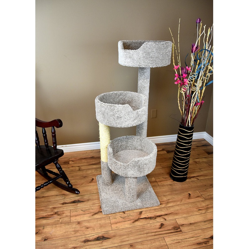 52″ Deluxe Cat Tree New Cat Condos Color: Gray