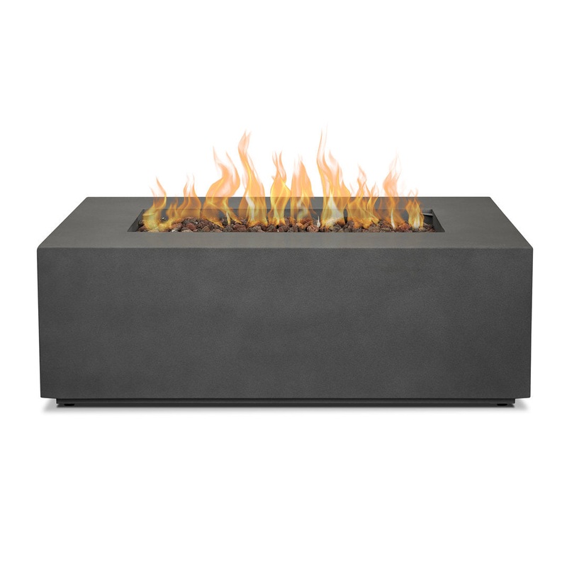 AEGEAN Propane / Natural Gas Outdoor Fire Pit Table Real Flame Size: 14.5″ H x 41.75″ W x 26″ D Finish: Weathered Slate