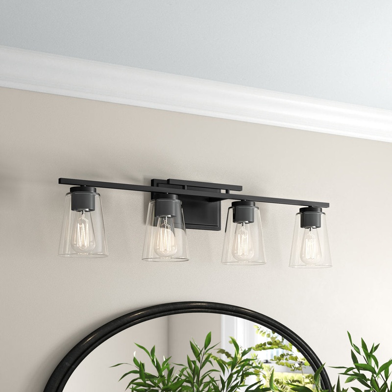 Averi 4-Light Dimmable Vanity light Three Posts Finish: Black