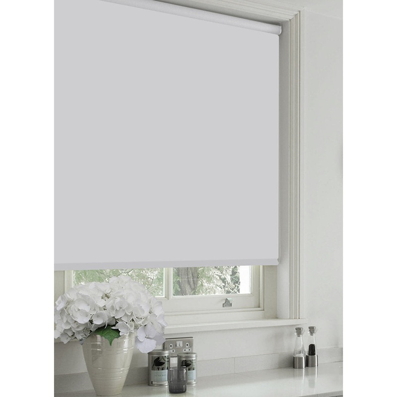 Cordless Blackout Roller Shades Symple Stuff Color: White Blind Size: 43″ W x 77″ L