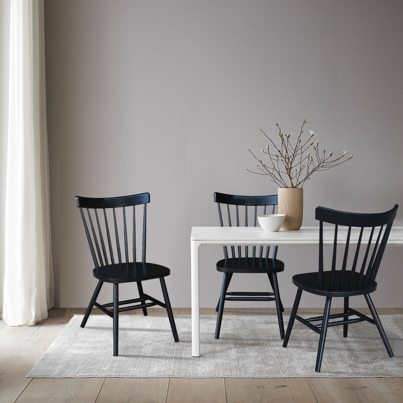 Sofia Solid Wood Slat Back Side Chair August Grove Color: Black