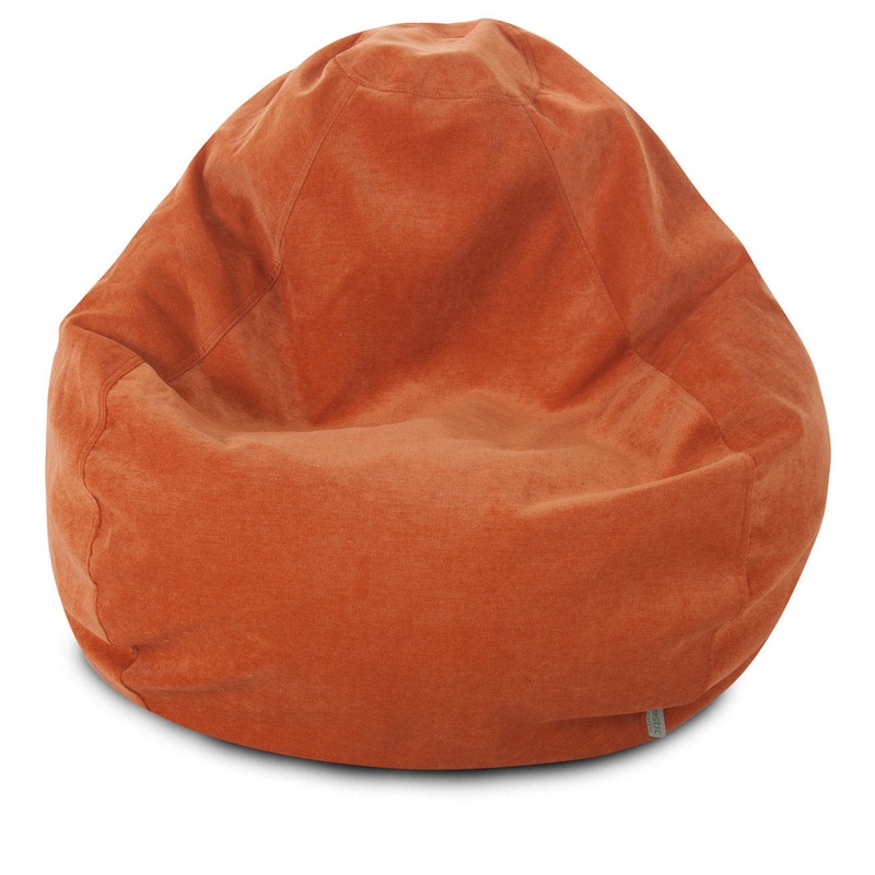 Standard Bean Bag Chair Trule Upholstery Color: Orange Size: 22” H x 28” W x 28” D