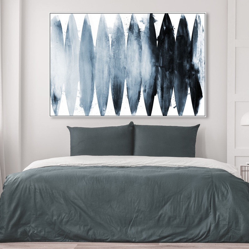 Abstract Paradise Found Muted – Painting Print on Canvas Art Remedy Size: 36″ H x 54″ W x 1.5″ D Format: Black Framed