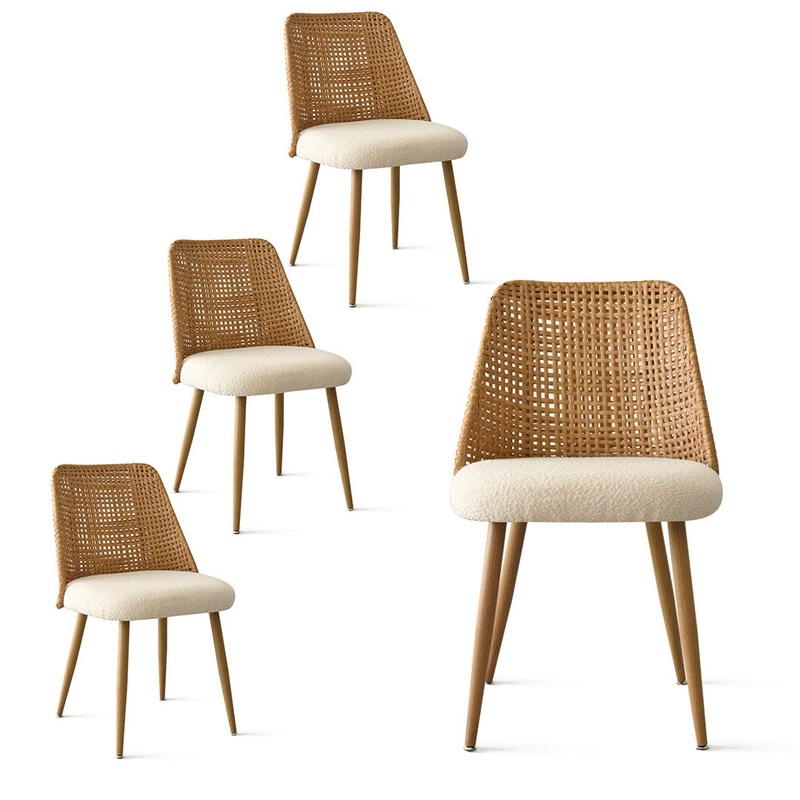 Alexandrina Dining Chair Set (Set of 4) Beachcrest Home Frame Color: Oak