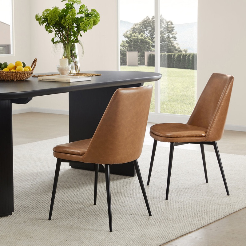 Betzalel Upholstered Parsons Chair (Set of 2) Wade Logan Upholstery Color: Brown