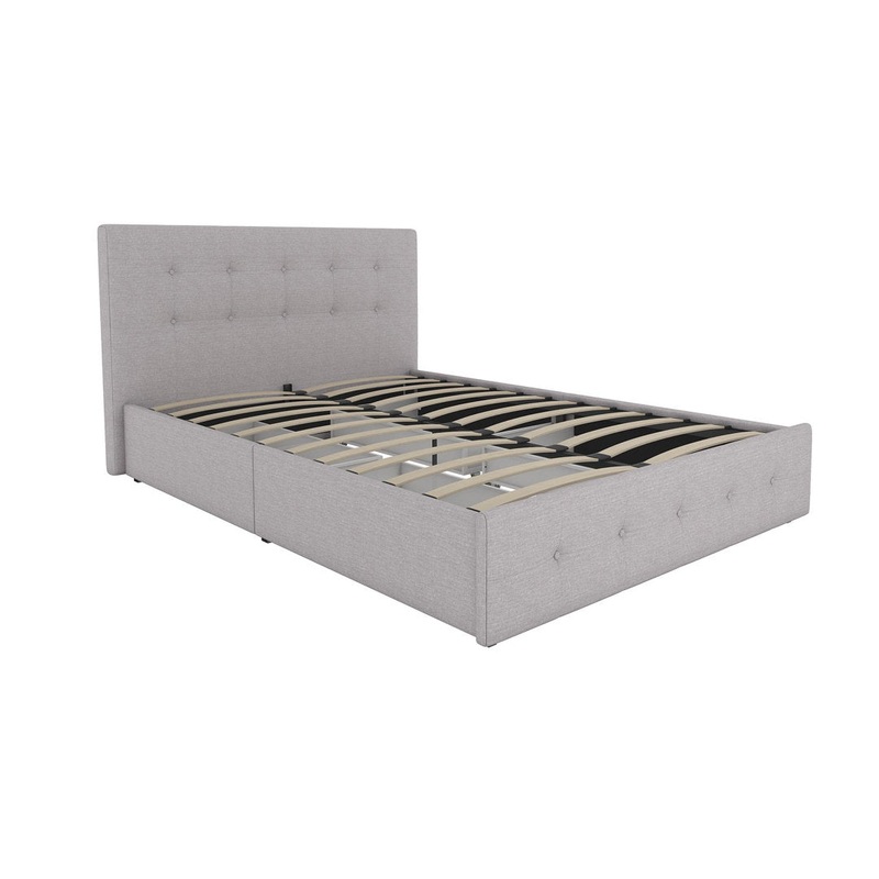Houchins Tufted Upholstered Low Profile Storage Platform Bed Winston Porter Color: Gray Mattress Size: Full