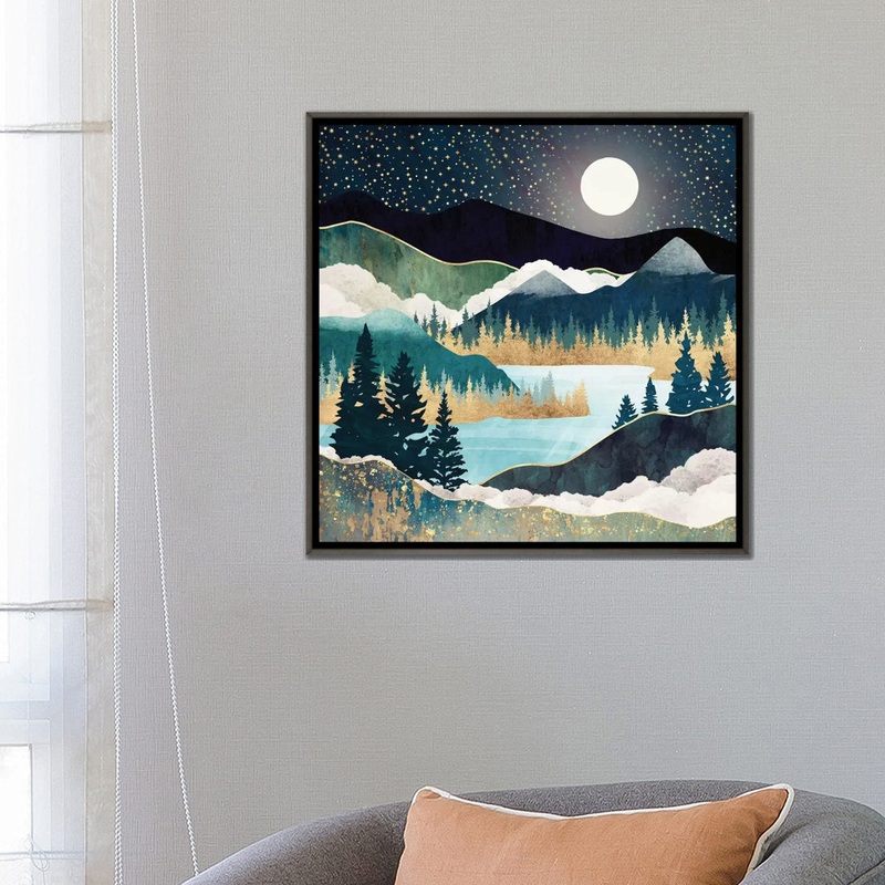 ‘Star Lake’ by SpaceFrog Designs – Print East Urban Home Size: 26″ H x 26″ W x 1.5″ D Format: Classic Wood Framed Canvas