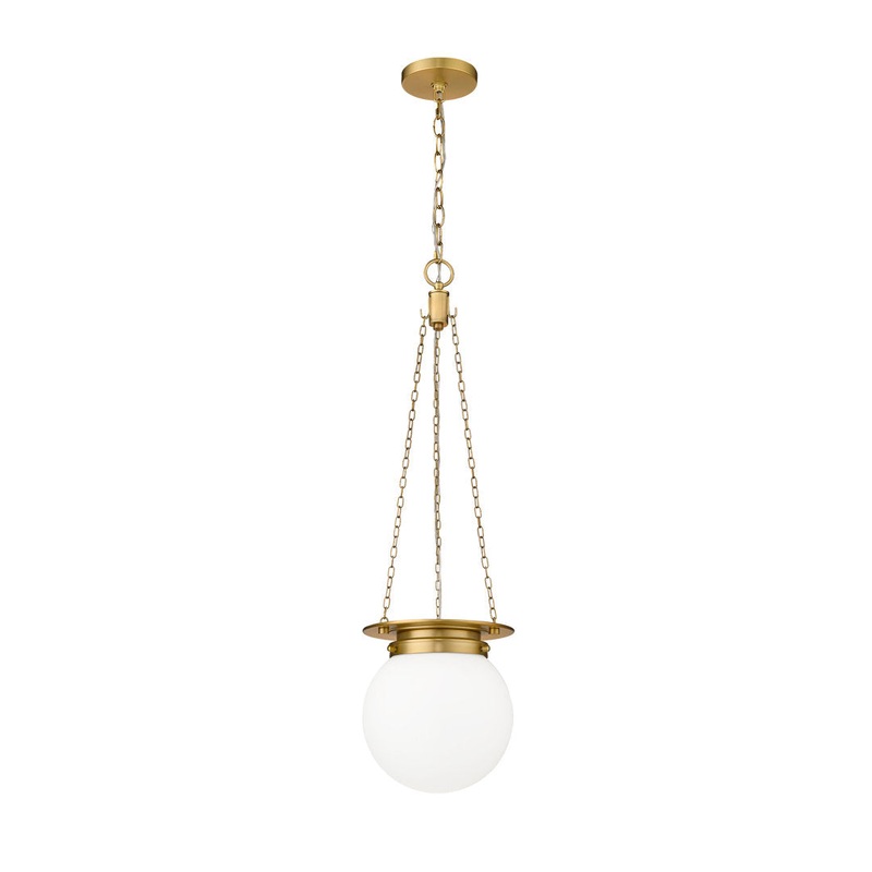 Zella 1 – Light Unique/Statement Pendant Joss & Main Shade Color: White Size: 82.75″ H x 9″ W x 9″ D Finish: Heritage Brass