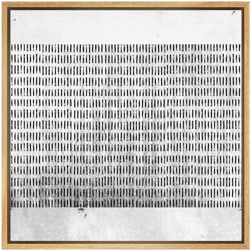 Black & Gray Pastel Stripe Collage Abstract Shape Neutral Modern Art Decor Contemporary Minimal Framed On Canvas Print wall26 Overall Size: 16″ H x 16″ W Format: Natural  Canvas