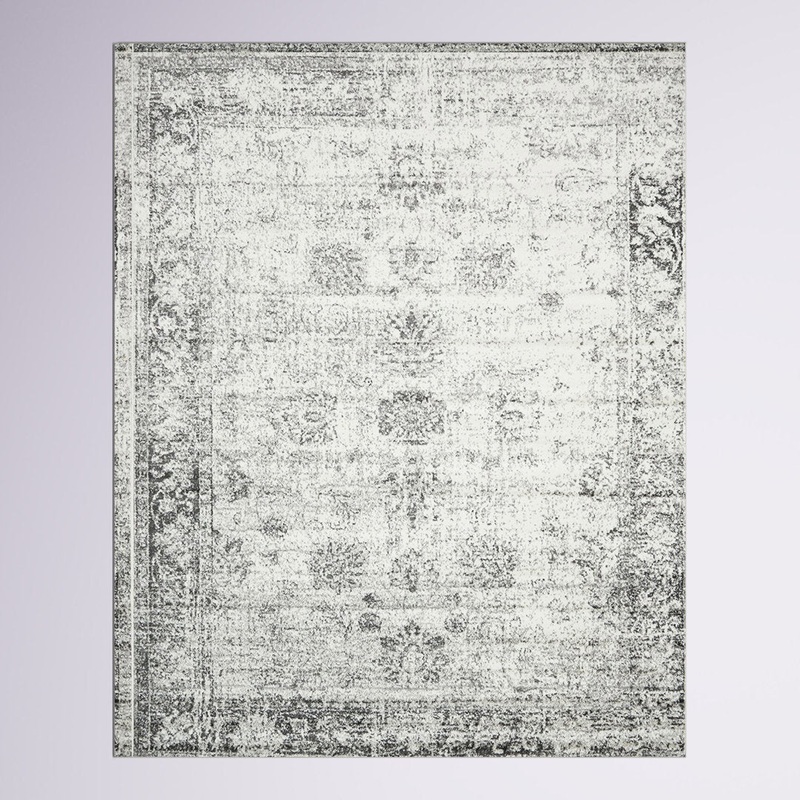 Brandt Floral Gray Area Rug Mistana Rug Size: Rectangle 4’1″ x 6’1″