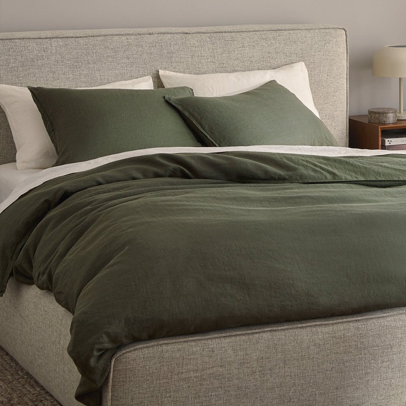 Alto Linen Green Duvet Cover-King