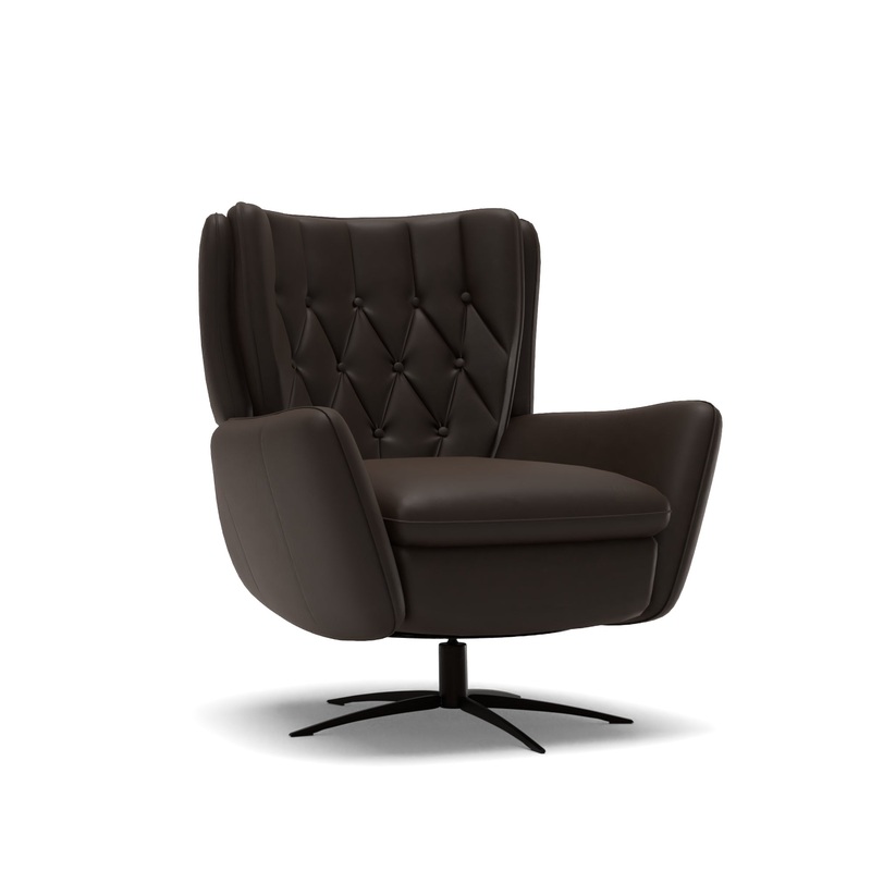 Wells Tufted Leather Swivel Recliner