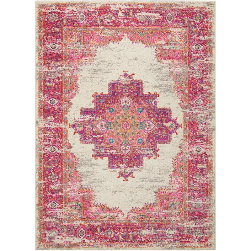 Abbate Oriental Area Rug in Ivory/Pink new