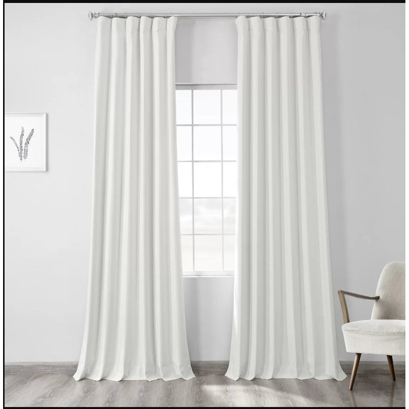 Bodulf Blackout Curtains for Bedroom Thermal Cross Linen Weave Curtains