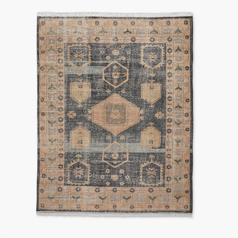 Aracati Navy Blue New Zealand Wool Area Rug 8’x10′