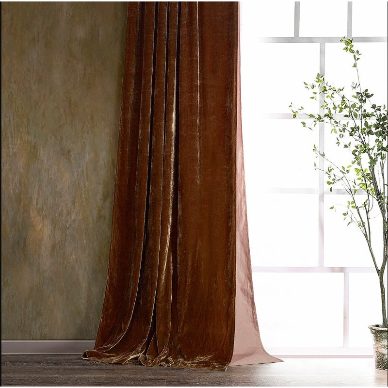 Annita Solid Faux Silk Curtain