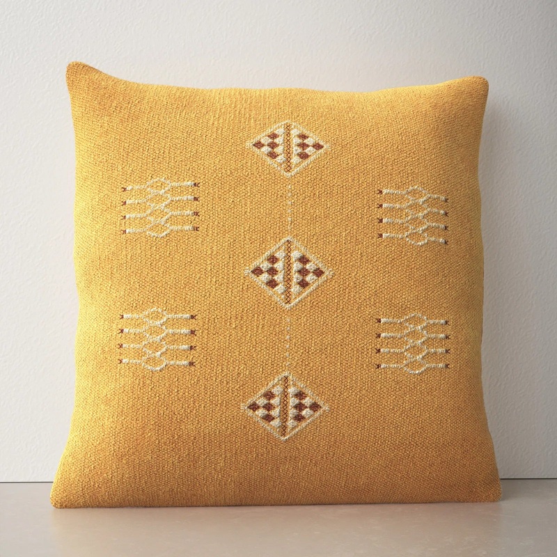 Vci Embroidered Wool Throw Pillow 22×22