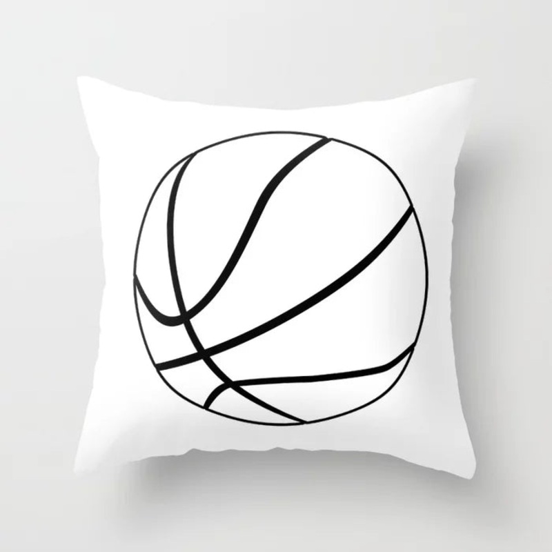 Black And White Basketball Throw Pillow
