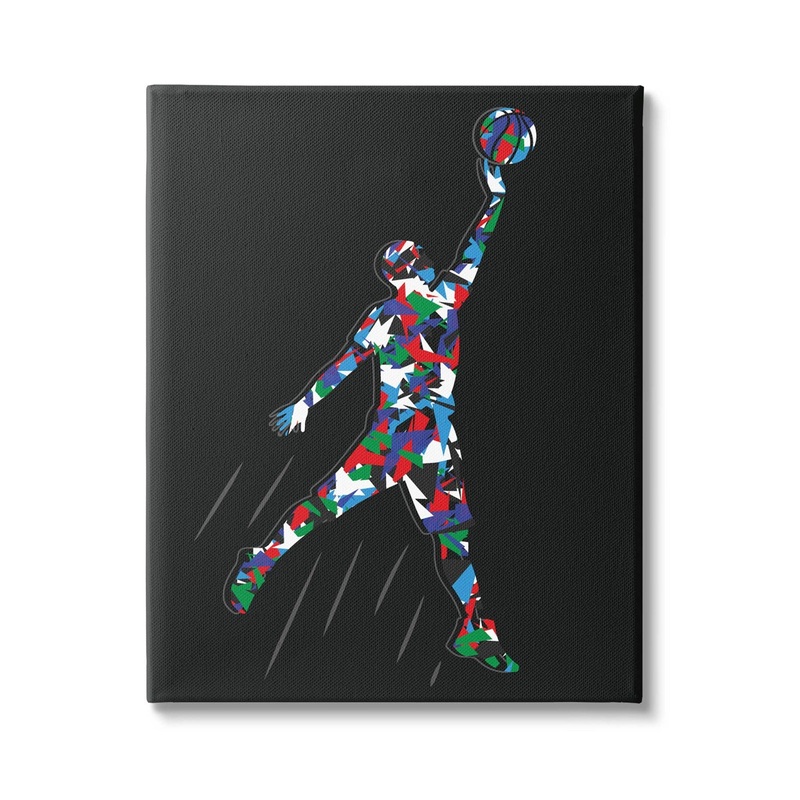 Basketball Player Abstract Pattern On Canvas