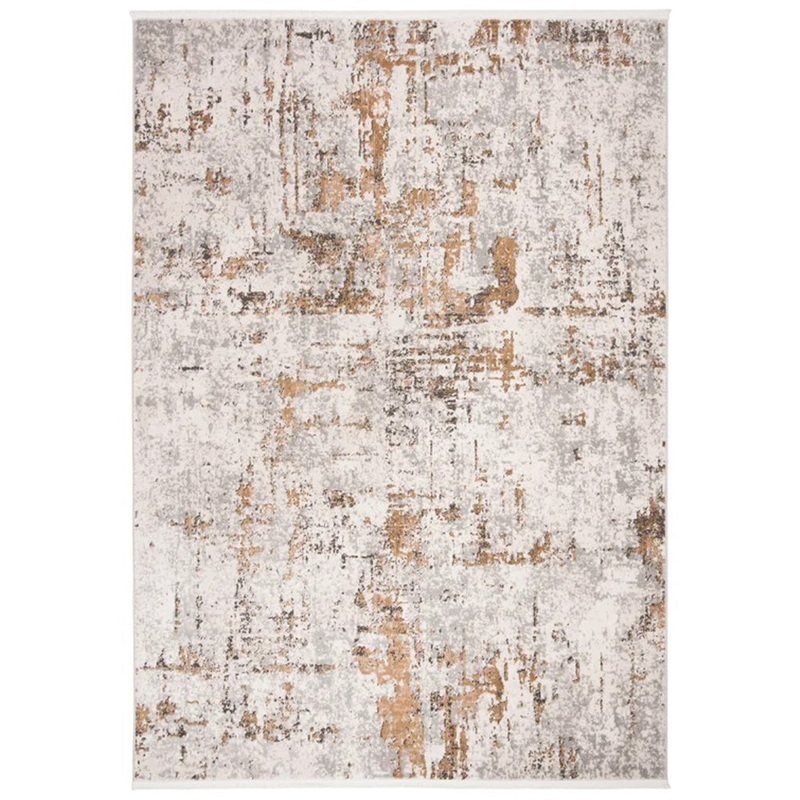 Broadway Abstract Gray Gold Area Rug 9’x12′