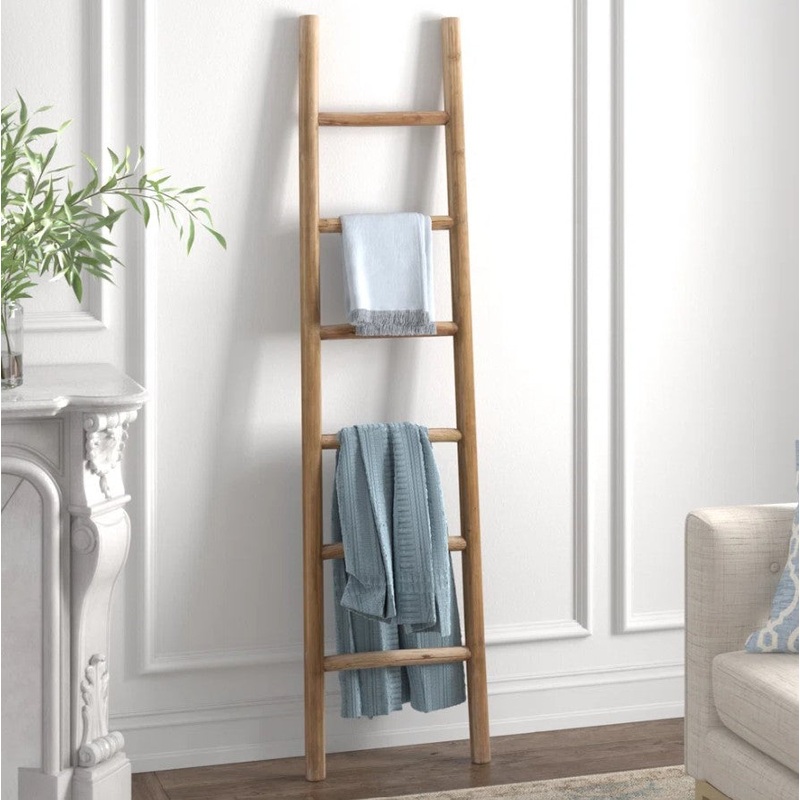 74.4” Tall Wood Blanket Ladder