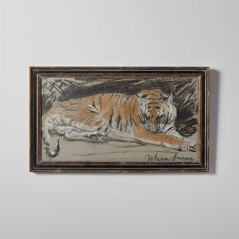TIGRESS FRAMED REPRODUCTION BY JOHN MACALLAN