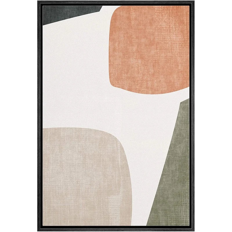Abstract Color Block Floater Frame Bold Art on Canvas 24″x36″