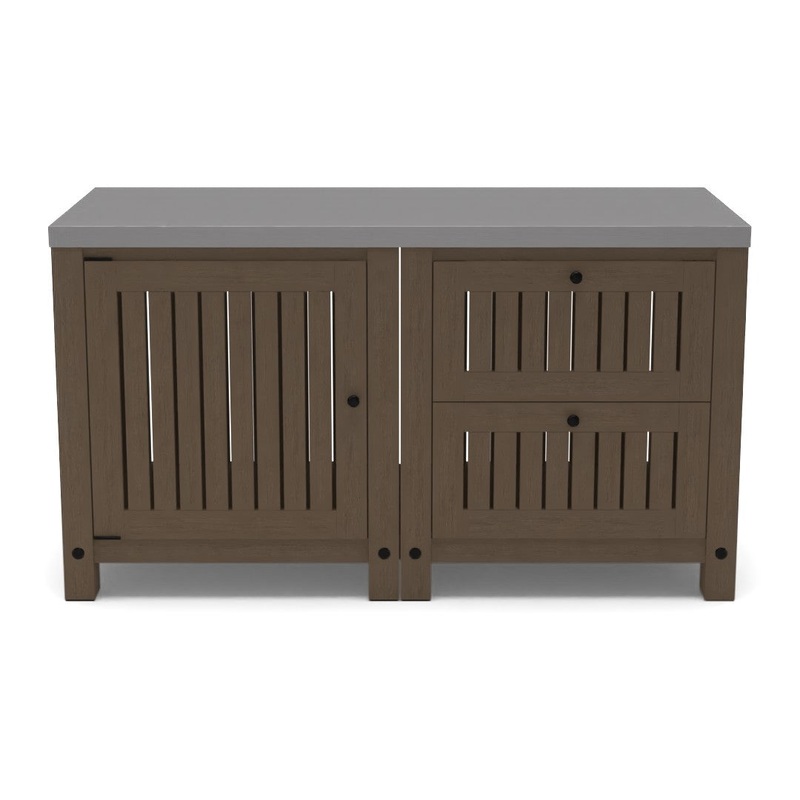 Abbott Outdoor Kitchen Acacia Two Drawer And Single Door Cabinet
