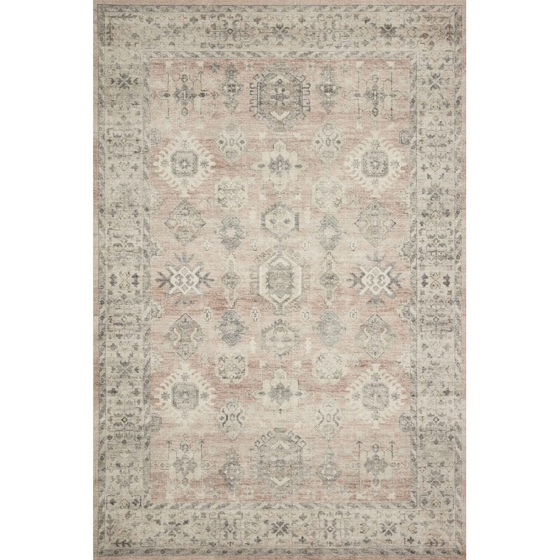Vega Square Oriental Power Loom Ivory Area Rug-9’x12′
