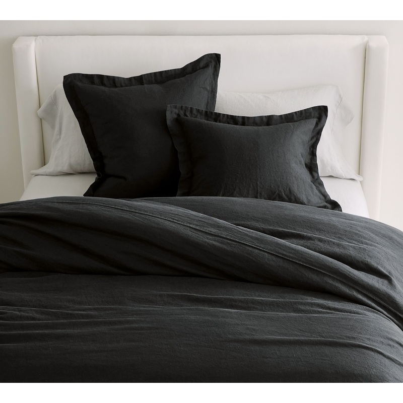 Belgian Dark Flax Linen Duvet Cover-Queen