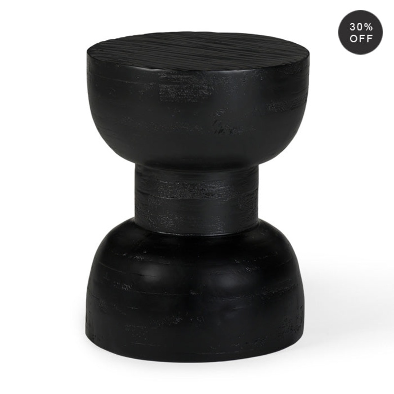 Artisanal Hand-Crafted Hardwood Side Table – Charcoal