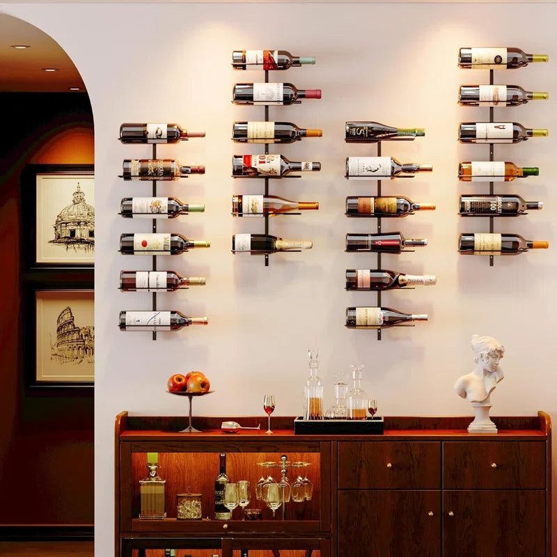 12 Bottle Wall Mounted Wine Rack, Detachable Wine Storage Organizer Used As One Or Four