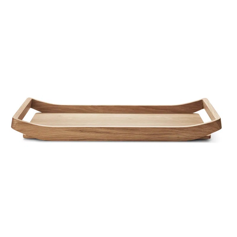 Barbry Brown Solid Wood Rectangle Decorative Tray