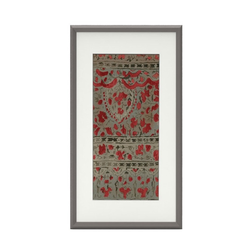 Textile Sketch Art Print II With Frame