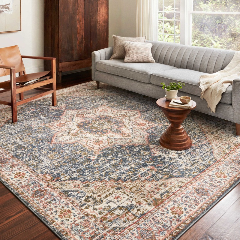 Worchester Oriental Navy/Red Area Rug Bungalow Rose Rug Size: Rectangle 7’10” x 10′
