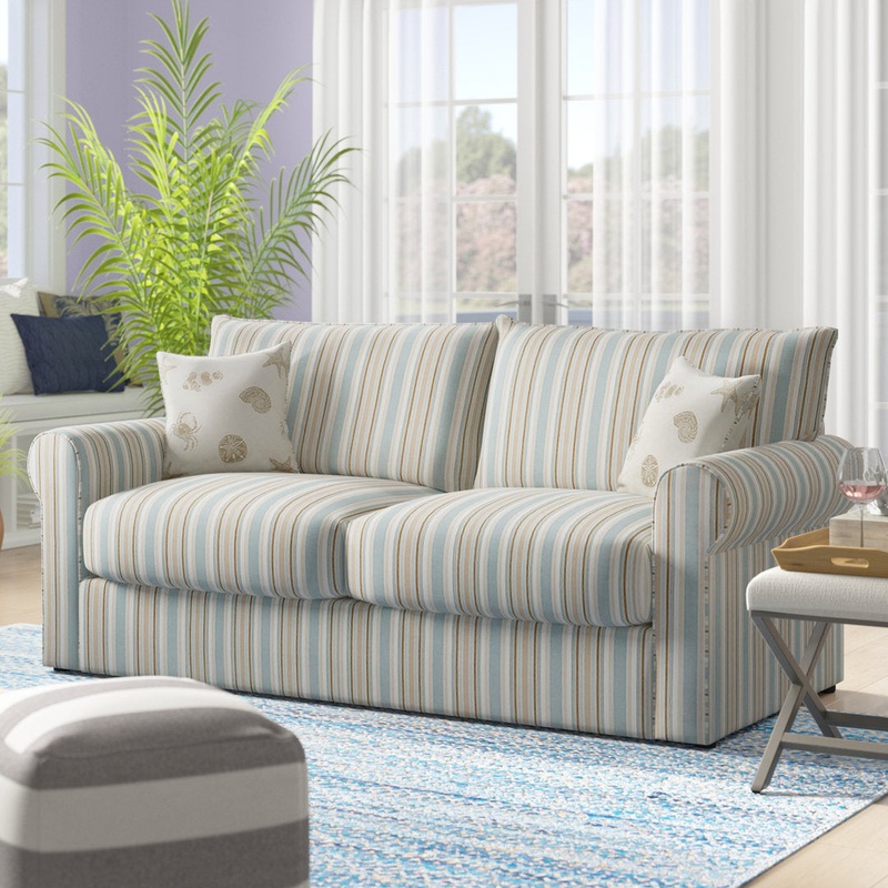 Brooklan Cotton Rolled Arm Sofa Bed with Reversible Cushions Rosecliff Heights Size: Queen Mattress Type: Innerspring