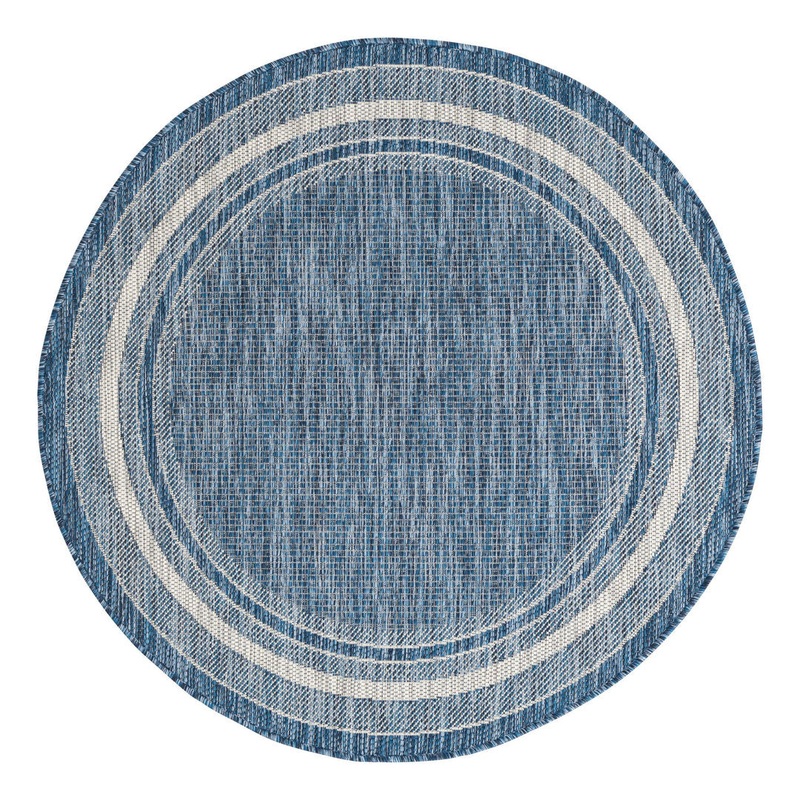 Swanee Blue Indoor / Outdoor Area Rug Arlmont & Co. Rug Size: Round 4′