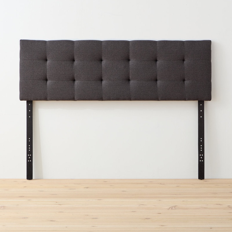 Aijha Square Tufted Upholstered Headboard Lark Manor Color: Charcoal Textured Size: King