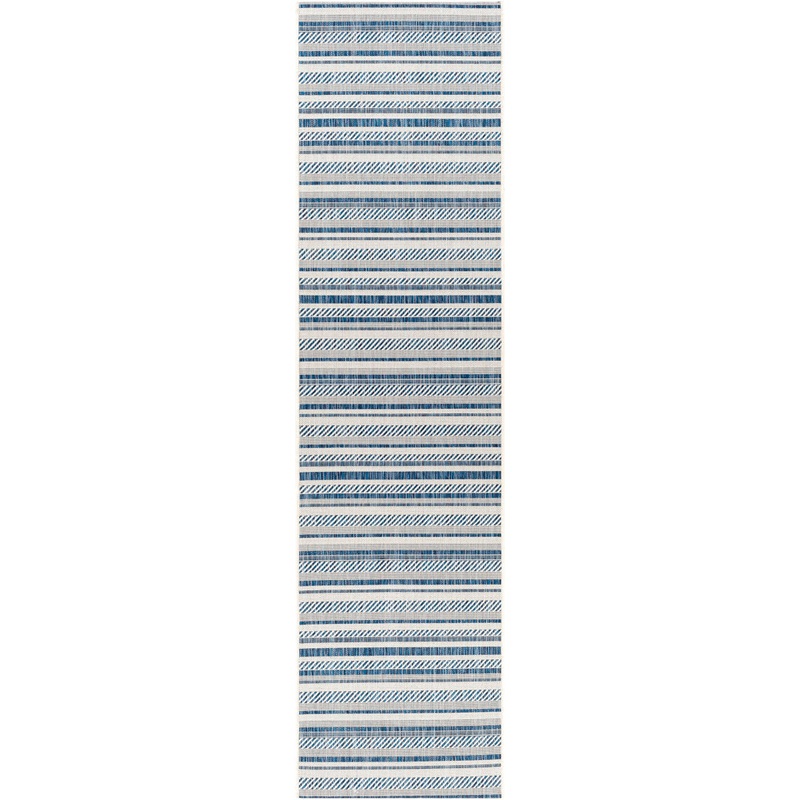 Bellino Striped Denim Indoor/Outdoor Area Rug Beachcrest Home Rug Size: Runner 2’7″ x 10′