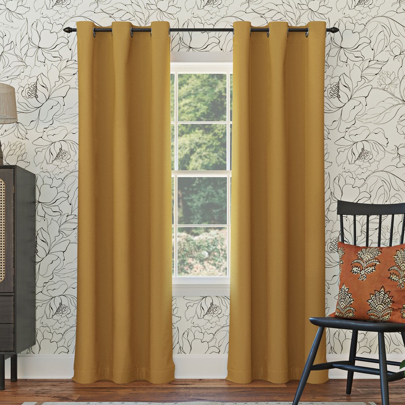 Wayfair Basics Blackout Grommet Curtain Panel Wayfair Basics Curtain Color: Gold Size per Panel: 40″ W x 95″ L