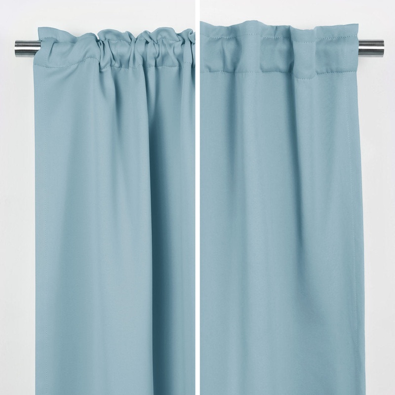 Bantam Solid Blackout Thermal Rod Pocket Curtain Panels (Set of 2) Ebern Designs Curtain Color: Ocean Size per Panel: 52″ W x 84″ L