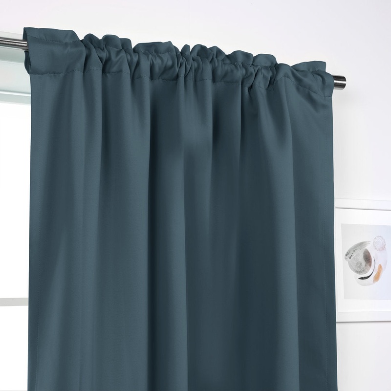 Bantam Solid Blackout Thermal Rod Pocket Curtain Panels (Set of 2) Ebern Designs Curtain Color: Spruce Size per Panel: 52″ W x 63″ L