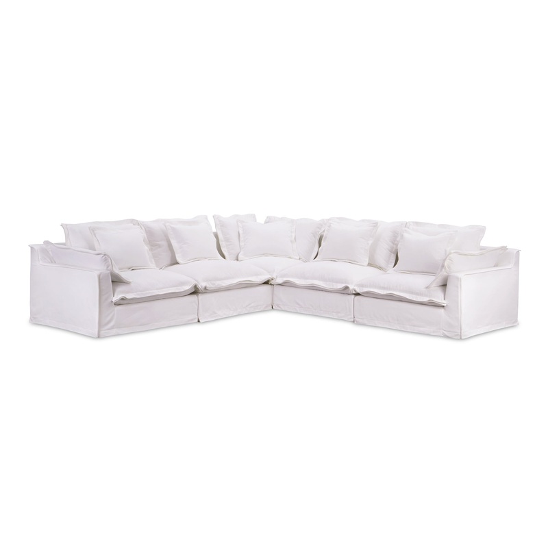 Timeless L-Shaped Modular Lounger in LiveSmart Fabric