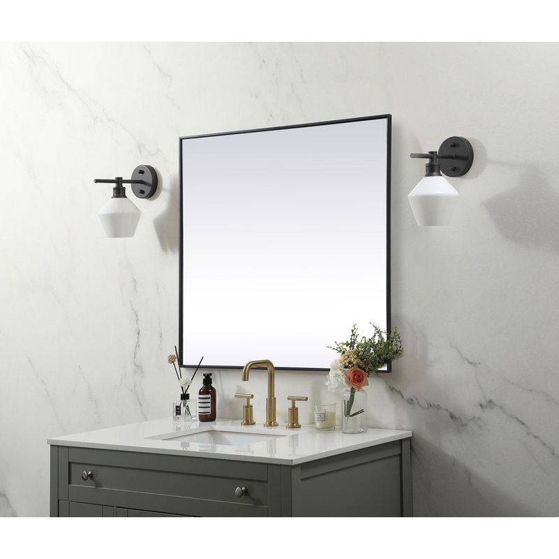 Valparaiso Accent Mirror Wade Logan Size: 42″  x 42″  Finish: Black